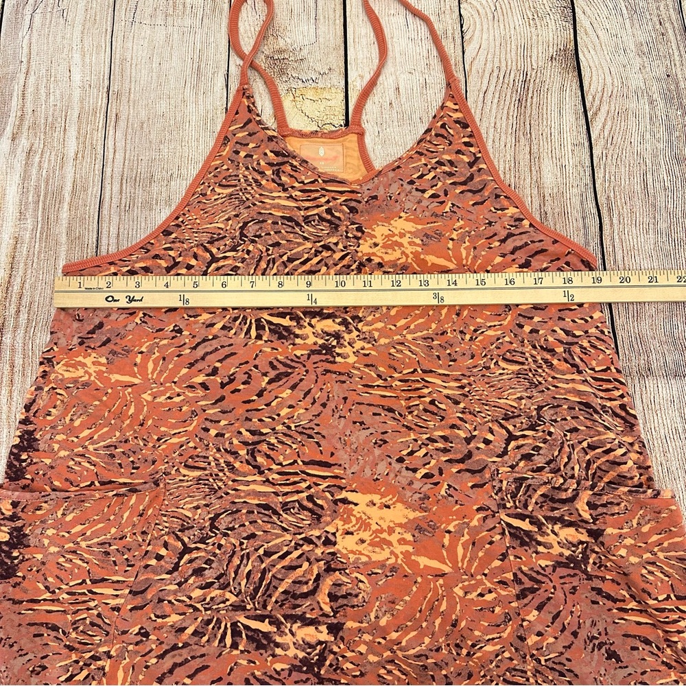 Free People Hot Shot Onesie Jumpsuit Size XS Orange Coral Printed Movement - Picture 10 of 11
